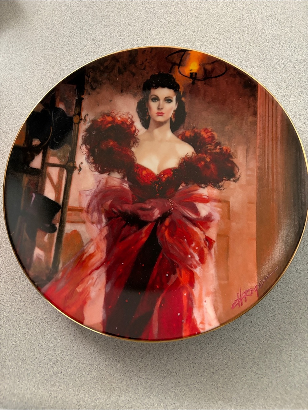 1989 Bradford Exchange “Scarlett’s Resolve” 8th issue Golden Anniversary Plate
